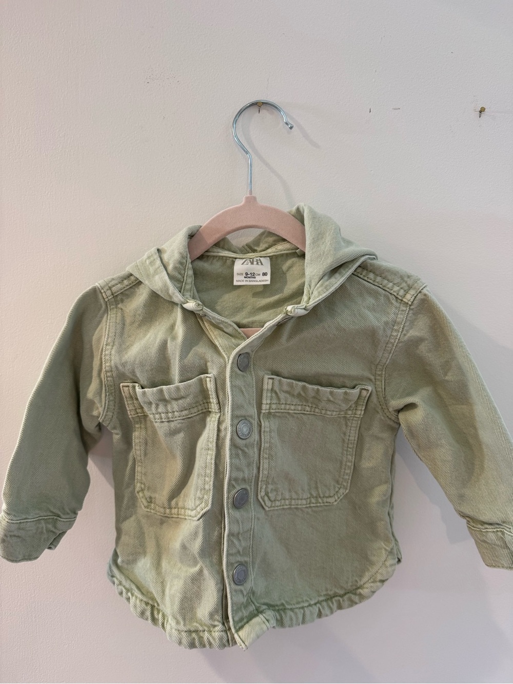 ZARA light green baby girl denim jacket; girls fashion